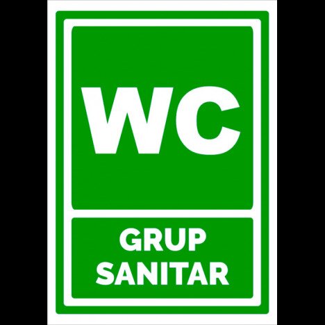 Indicator verde pentru wc grup sanitar